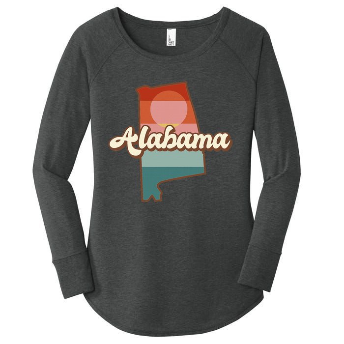 Alabama Silhouette Vintage Retro State Of Alabama Usa Women's Perfect Tri Tunic Long Sleeve Shirt