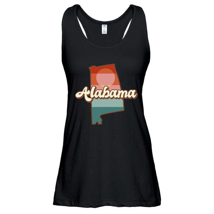 Alabama Silhouette Vintage Retro State Of Alabama Usa Ladies Essential Flowy Tank