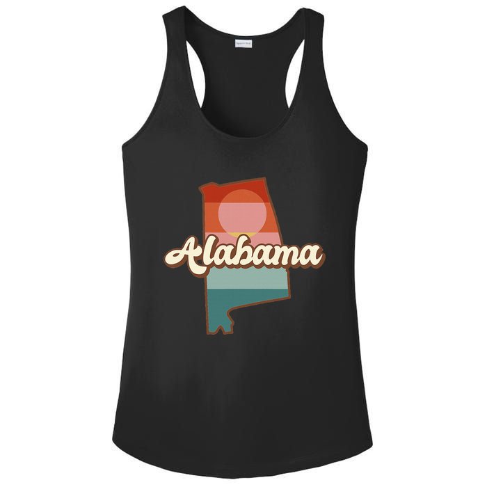 Alabama Silhouette Vintage Retro State Of Alabama Usa Ladies PosiCharge Competitor Racerback Tank