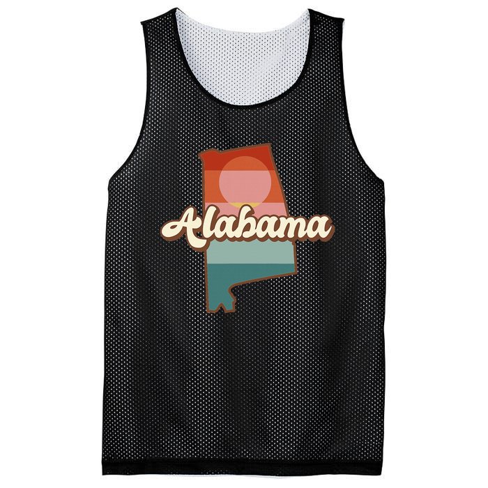 Alabama Silhouette Vintage Retro State Of Alabama Usa Mesh Reversible Basketball Jersey Tank