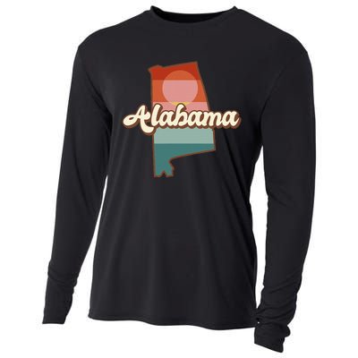 Alabama Silhouette Vintage Retro State Of Alabama Usa Cooling Performance Long Sleeve Crew