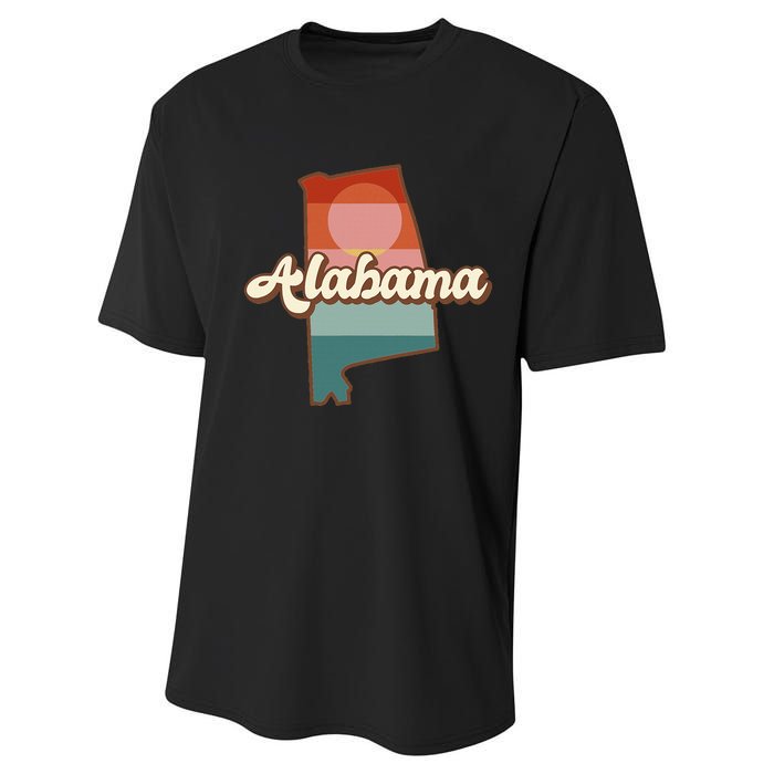 Alabama Silhouette Vintage Retro State Of Alabama Usa Performance Sprint T-Shirt