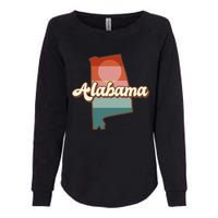 Alabama Silhouette Vintage Retro State Of Alabama Usa Womens California Wash Sweatshirt