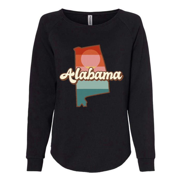 Alabama Silhouette Vintage Retro State Of Alabama Usa Womens California Wash Sweatshirt