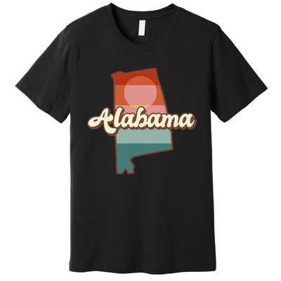 Alabama Silhouette Vintage Retro State Of Alabama Usa Premium T-Shirt