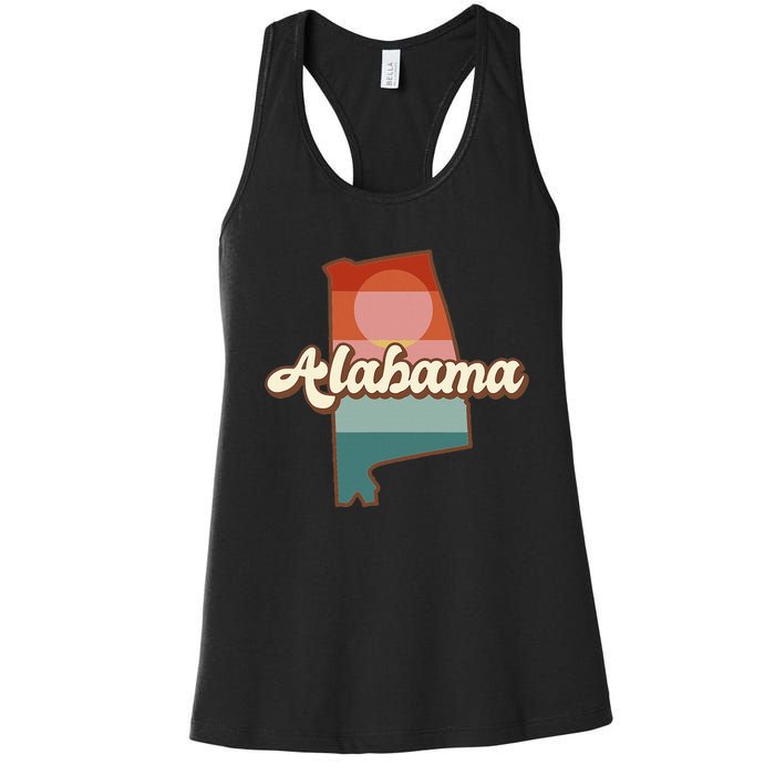 Alabama Silhouette Vintage Retro State Of Alabama Usa Women's Racerback Tank