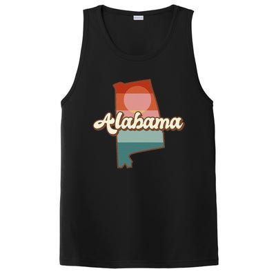 Alabama Silhouette Vintage Retro State Of Alabama Usa PosiCharge Competitor Tank