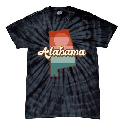 Alabama Silhouette Vintage Retro State Of Alabama Usa Tie-Dye T-Shirt