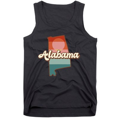 Alabama Silhouette Vintage Retro State Of Alabama Usa Tank Top