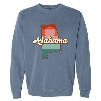 Alabama Silhouette Vintage Retro State Of Alabama Usa Garment-Dyed Sweatshirt