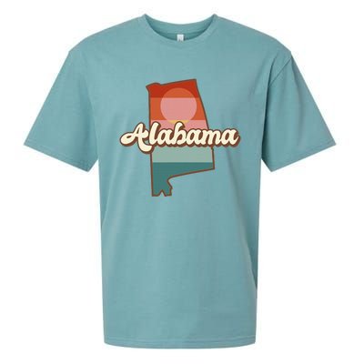 Alabama Silhouette Vintage Retro State Of Alabama Usa Sueded Cloud Jersey T-Shirt