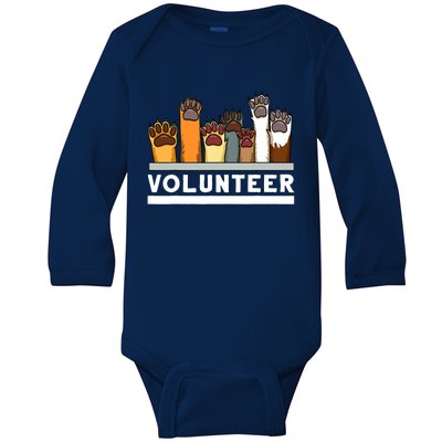 Animal Shelter Volunteer For Dog Rescue Supporter Baby Long Sleeve Bodysuit