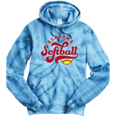 Alabama Softball Vintage Team Retro Softball Fan Tie Dye Hoodie