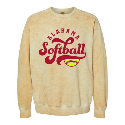 Alabama Softball Vintage Team Retro Softball Fan Colorblast Crewneck Sweatshirt