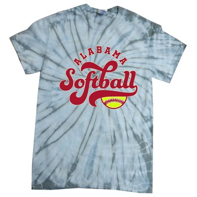 Alabama Softball Vintage Team Retro Softball Fan Tie-Dye T-Shirt