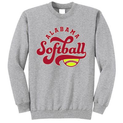 Alabama Softball Vintage Team Retro Softball Fan Tall Sweatshirt