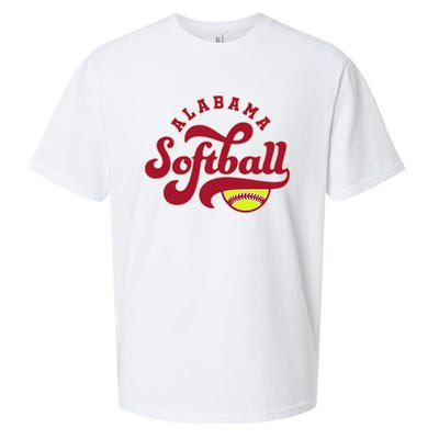 Alabama Softball Vintage Team Retro Softball Fan Sueded Cloud Jersey T-Shirt