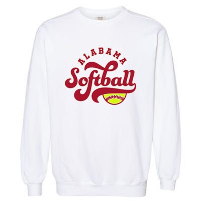 Alabama Softball Vintage Team Retro Softball Fan Garment-Dyed Sweatshirt