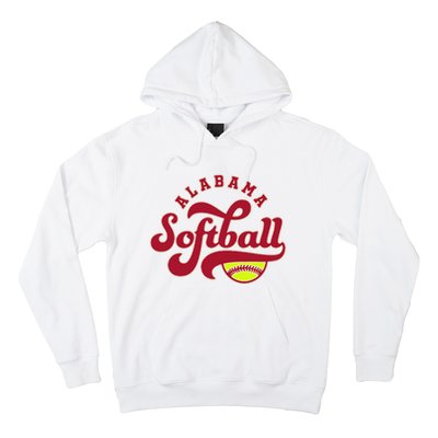 Alabama Softball Vintage Team Retro Softball Fan Hoodie