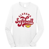 Alabama Softball Vintage Team Retro Softball Fan Long Sleeve Shirt