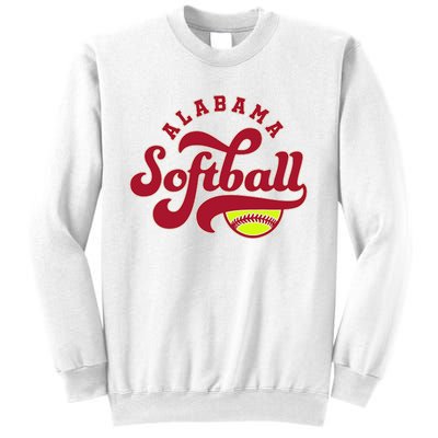 Alabama Softball Vintage Team Retro Softball Fan Sweatshirt