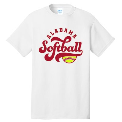 Alabama Softball Vintage Team Retro Softball Fan Tall T-Shirt