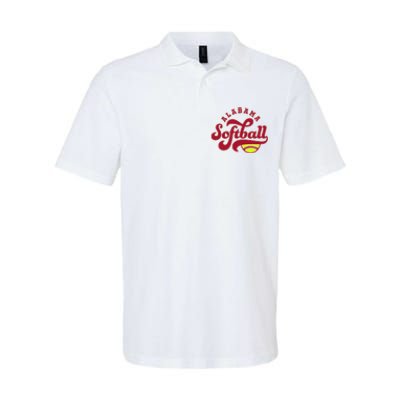 Alabama Softball Vintage Team Retro Softball Fan Softstyle Adult Sport Polo