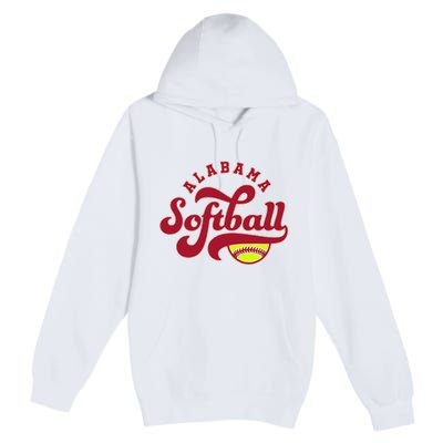 Alabama Softball Vintage Team Retro Softball Fan Premium Pullover Hoodie