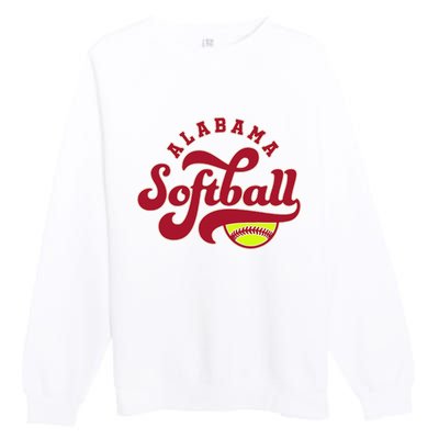 Alabama Softball Vintage Team Retro Softball Fan Premium Crewneck Sweatshirt