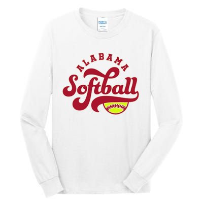 Alabama Softball Vintage Team Retro Softball Fan Tall Long Sleeve T-Shirt