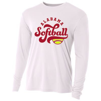 Alabama Softball Vintage Team Retro Softball Fan Cooling Performance Long Sleeve Crew