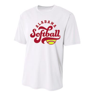 Alabama Softball Vintage Team Retro Softball Fan Performance Sprint T-Shirt