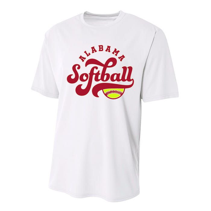 Alabama Softball Vintage Team Retro Softball Fan Performance Sprint T-Shirt