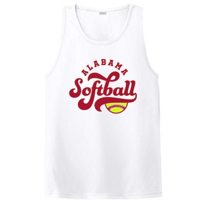 Alabama Softball Vintage Team Retro Softball Fan PosiCharge Competitor Tank