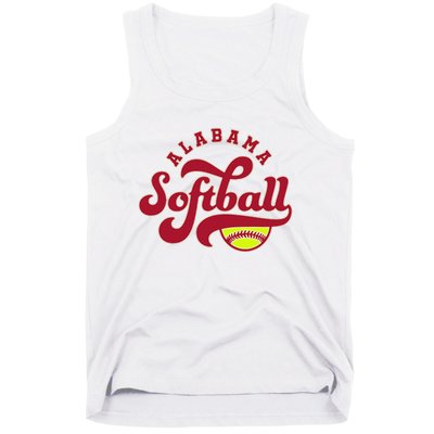 Alabama Softball Vintage Team Retro Softball Fan Tank Top