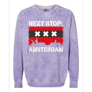 Amsterdam Summer Vacation Trip Next Stop Vacay Vibes Great Gift Colorblast Crewneck Sweatshirt