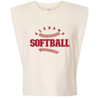 Alabama Softball Vintage Team Retro Softball Fan Garment-Dyed Women's Muscle Tee