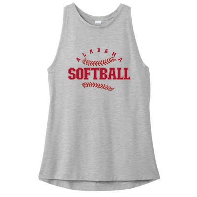 Alabama Softball Vintage Team Retro Softball Fan Ladies PosiCharge Tri-Blend Wicking Tank