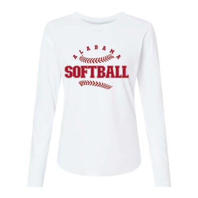 Alabama Softball Vintage Team Retro Softball Fan Womens Cotton Relaxed Long Sleeve T-Shirt