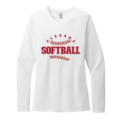 Alabama Softball Vintage Team Retro Softball Fan Womens CVC Long Sleeve Shirt