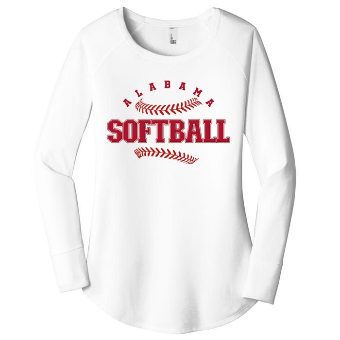 Alabama Softball Vintage Team Retro Softball Fan Women's Perfect Tri Tunic Long Sleeve Shirt