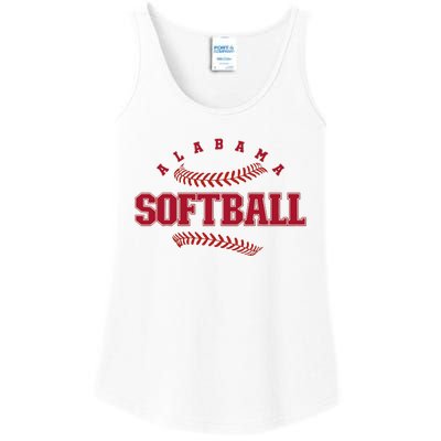 Alabama Softball Vintage Team Retro Softball Fan Ladies Essential Tank