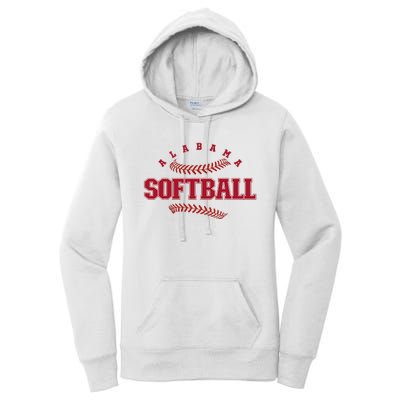 Alabama Softball Vintage Team Retro Softball Fan Women's Pullover Hoodie