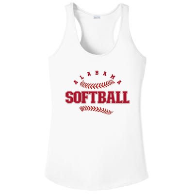 Alabama Softball Vintage Team Retro Softball Fan Ladies PosiCharge Competitor Racerback Tank