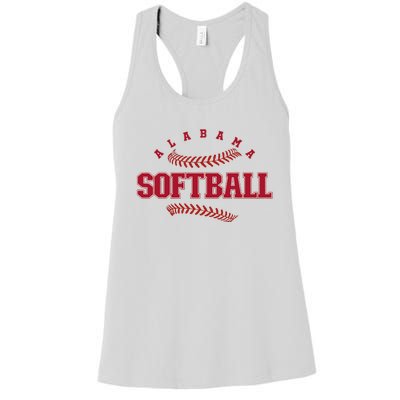 Alabama Softball Vintage Team Retro Softball Fan Women's Racerback Tank