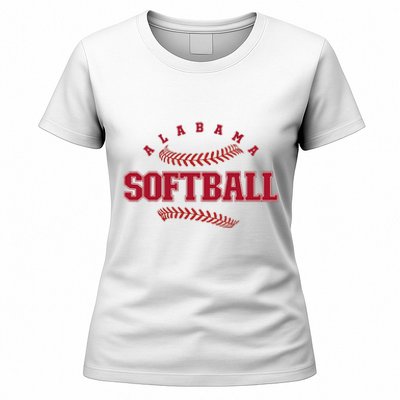 Alabama Softball Vintage Team Retro Softball Fan Women's T-Shirt