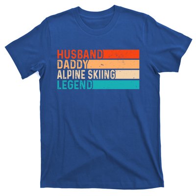 Alpine Skiing Vintage Husband Daddy Legend Retro Dad Cool Gift T-Shirt