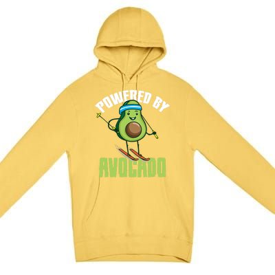 Avocado Skier Vegan Skiing Funny Gift Premium Pullover Hoodie