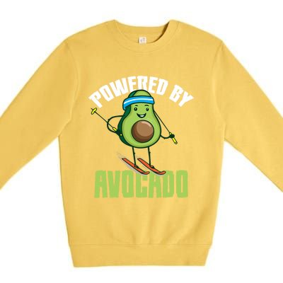 Avocado Skier Vegan Skiing Funny Gift Premium Crewneck Sweatshirt