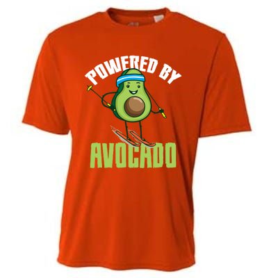 Avocado Skier Vegan Skiing Funny Gift Cooling Performance Crew T-Shirt